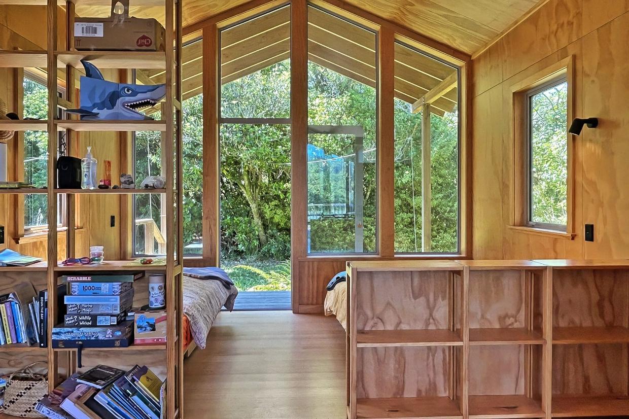 And this is the view out the other end of the open-plan space.