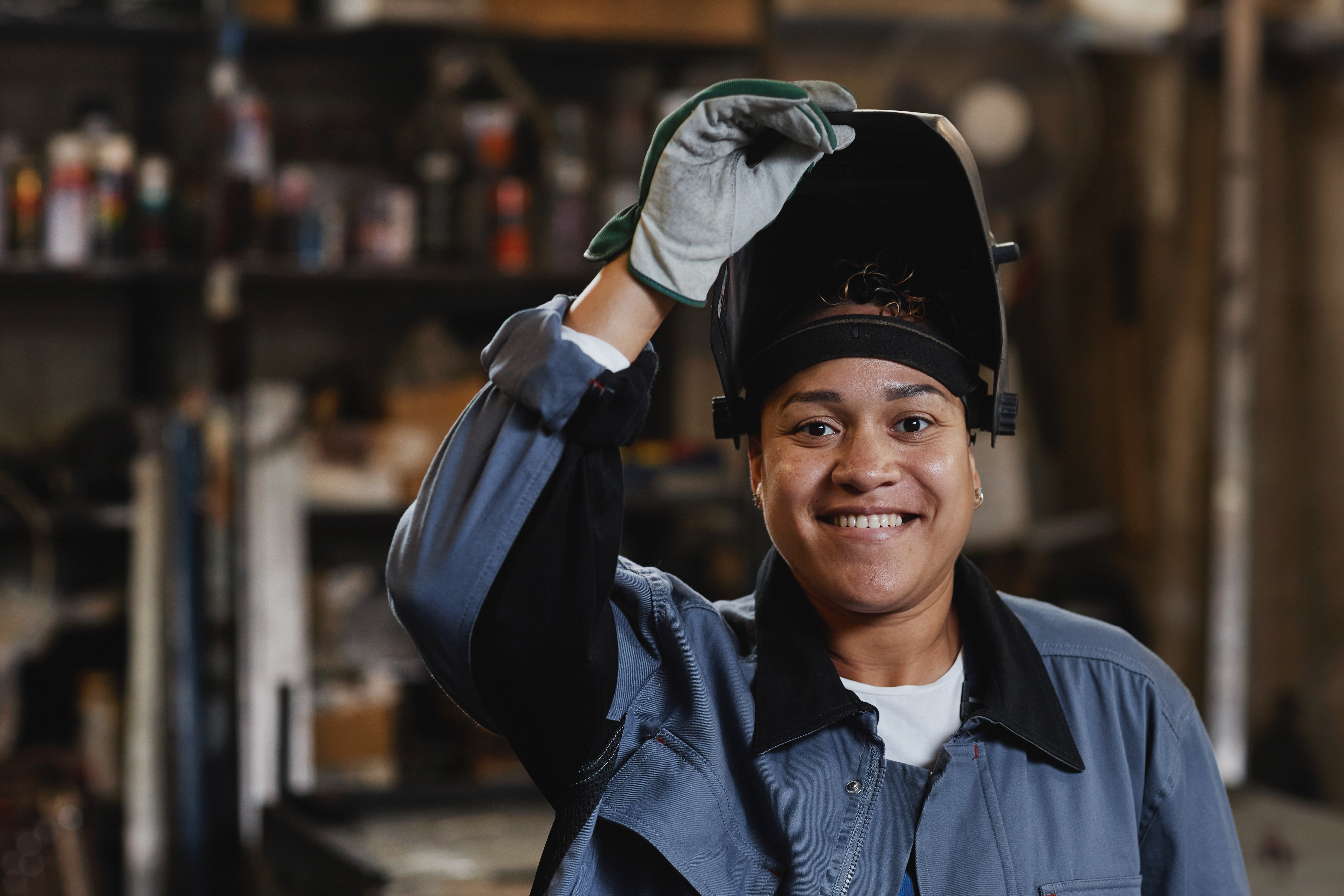 Female welder in New Zealand.