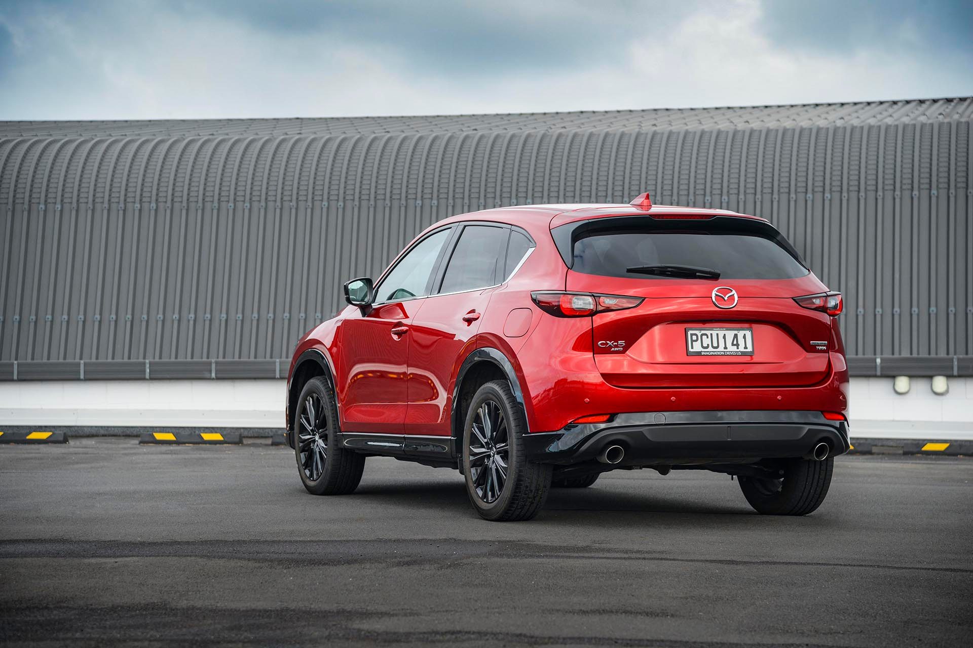 Red Mazda CX5 SP25T rear static