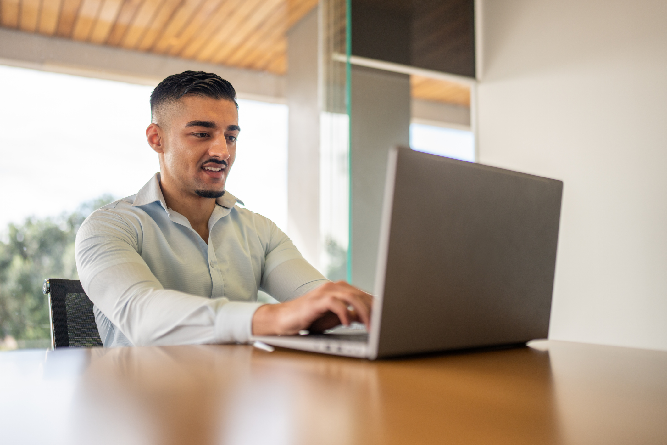 Male student looking for jobs.