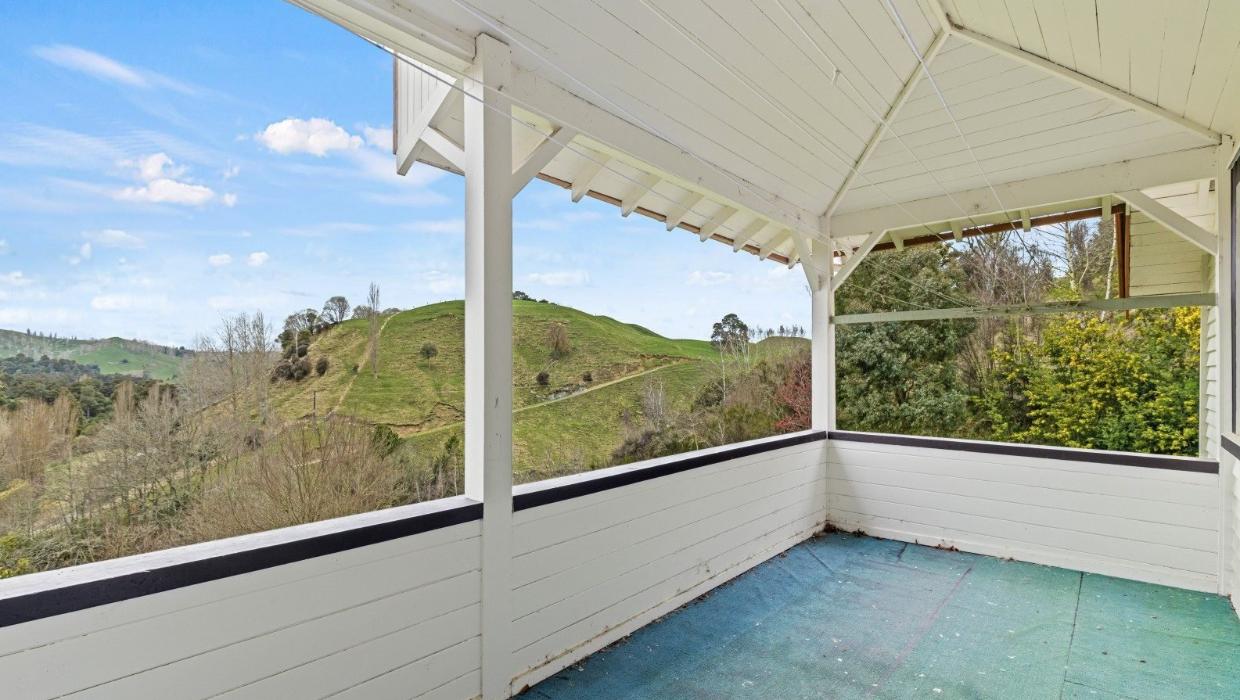 The veranda makes the most of the rural view.