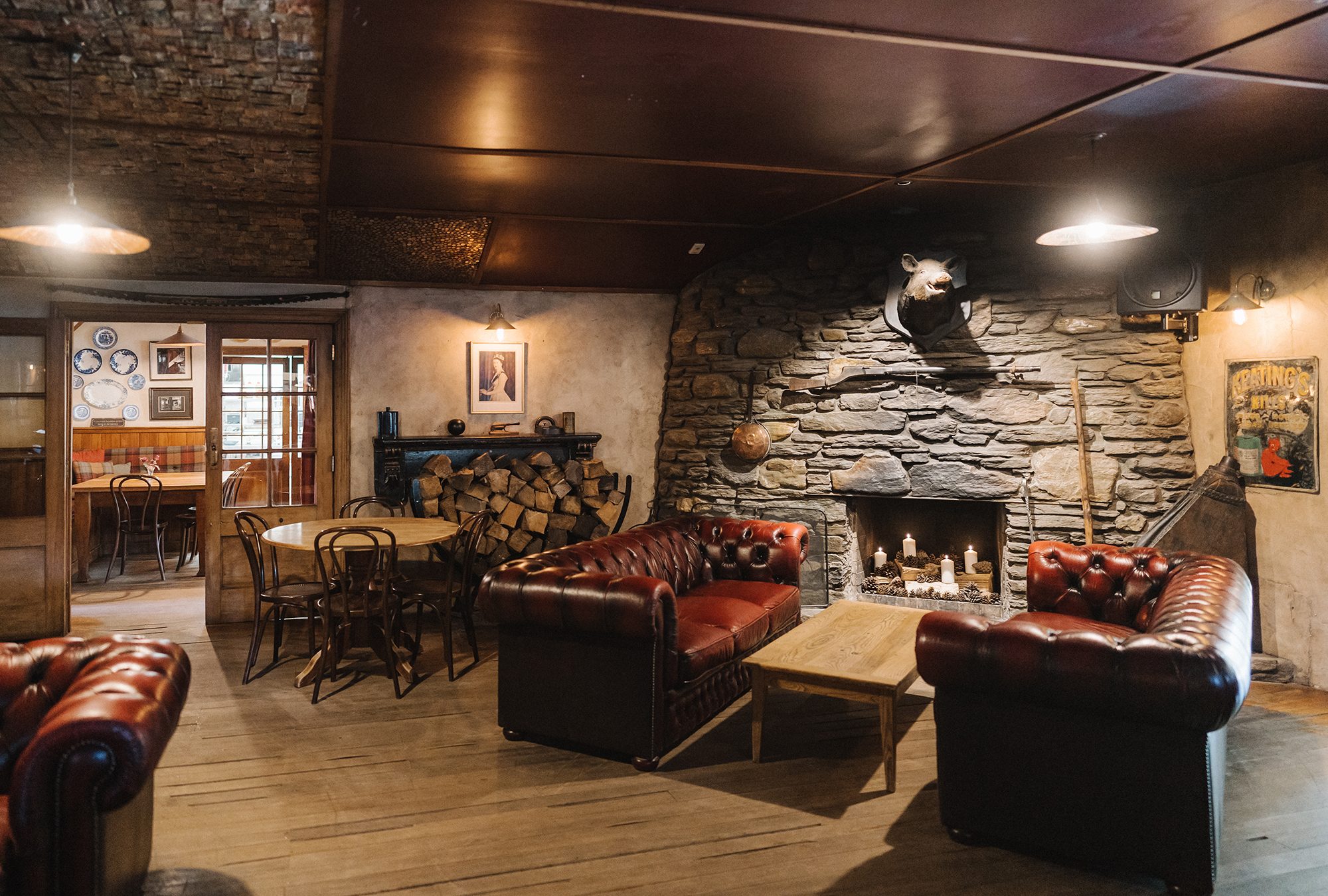 A lounge area inside the Cardrona hotel.