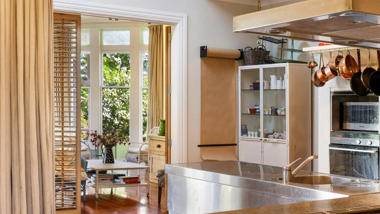 The chef's kitchen can cater to guests and family.