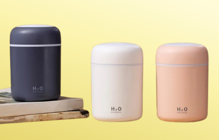 Black, white and pink portable humidifiers