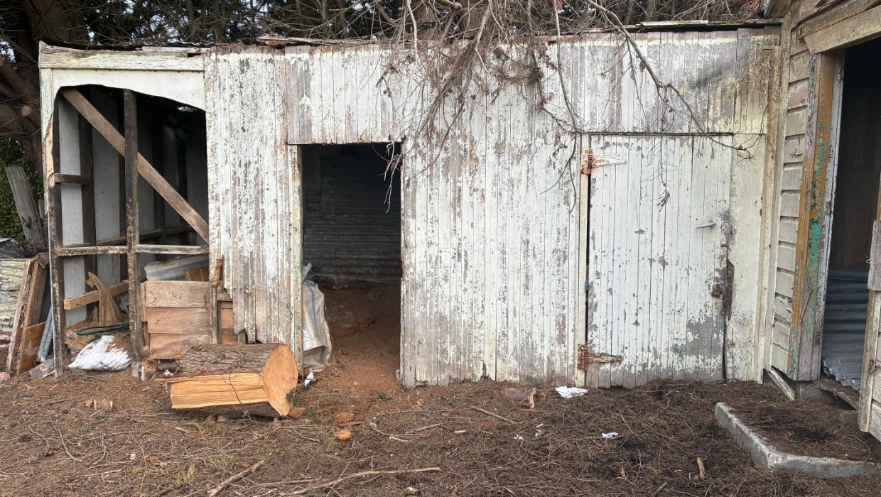A shed on the property.