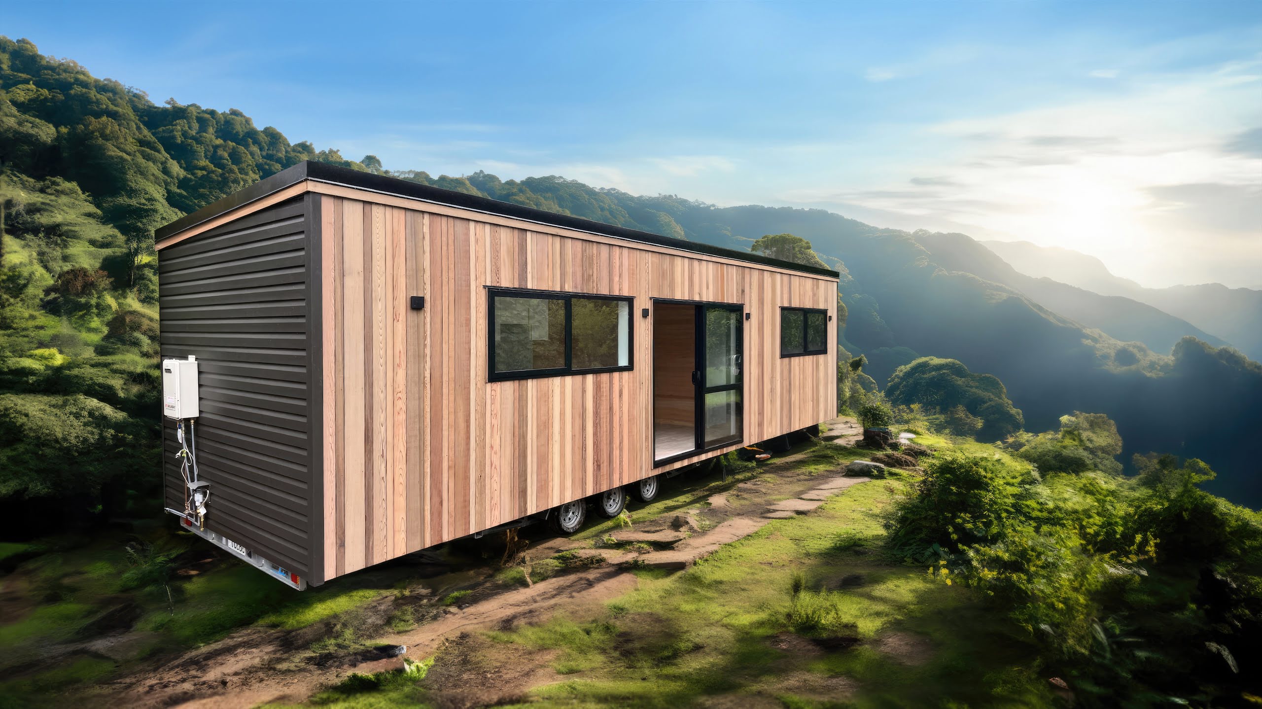 ‘Oasis’ by Absolute Tiny Houses, is a transportable home, available in an off-grid solar option.