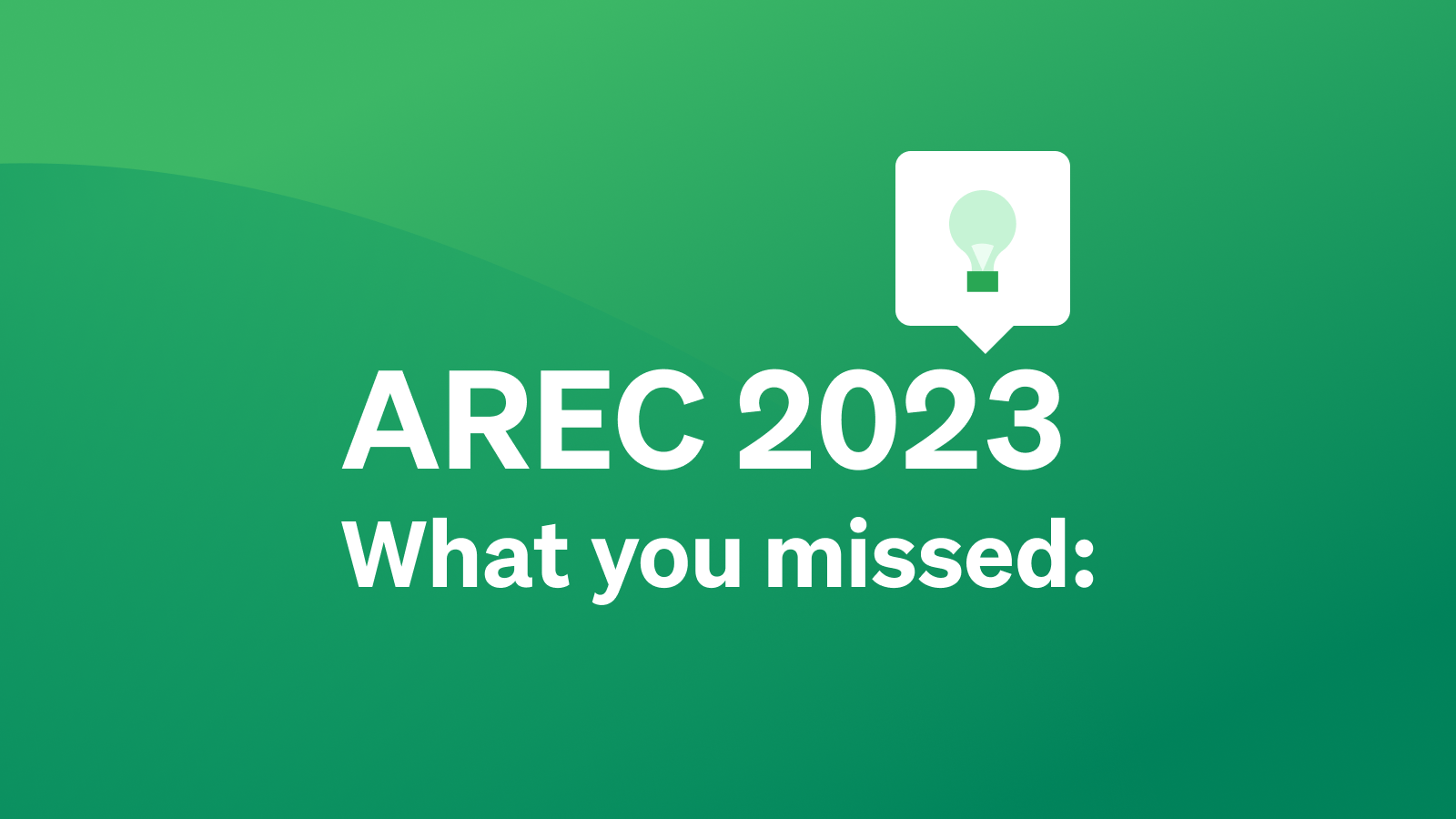 AREC 2023 what you missed: