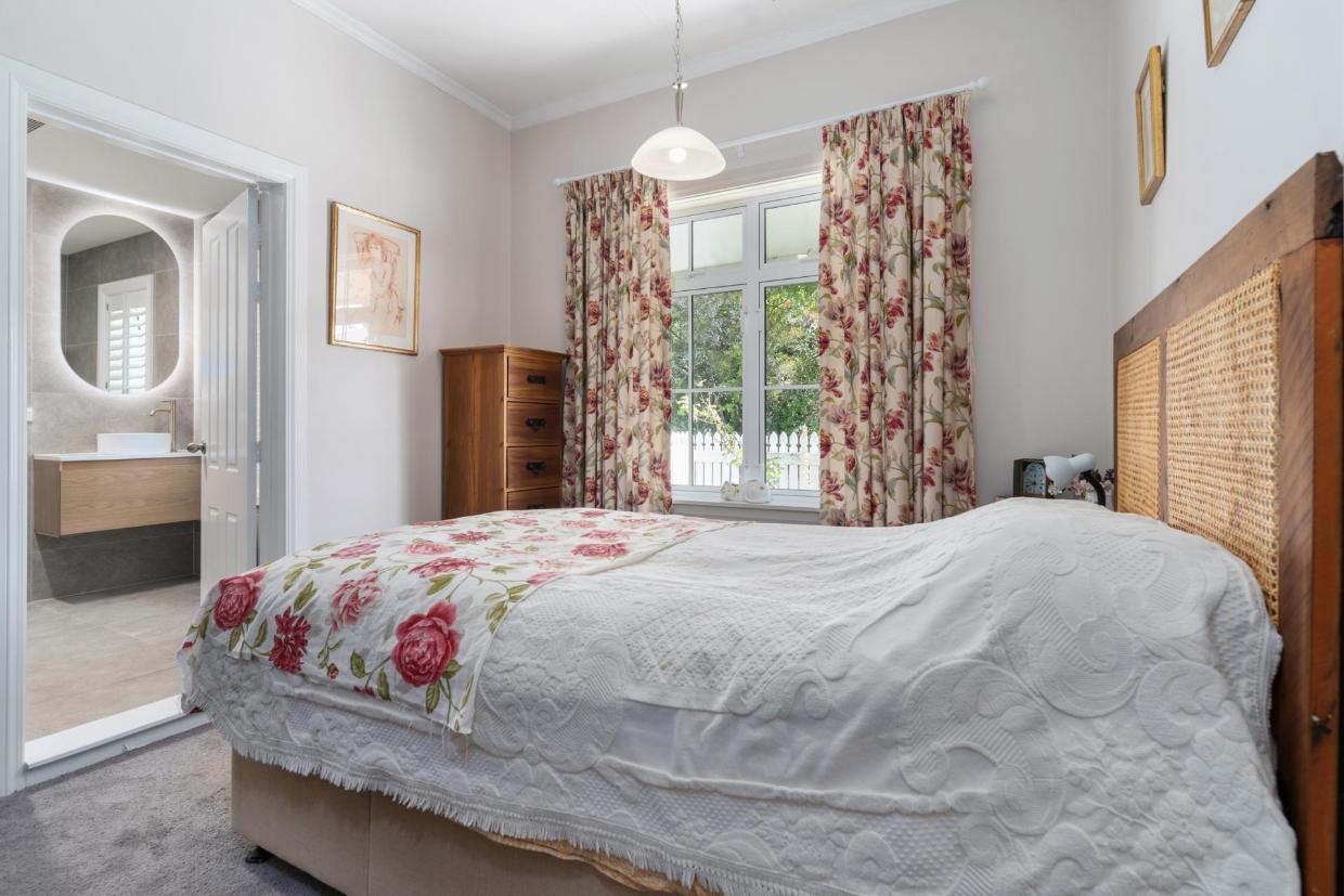 One of the three bedrooms in the cottage.