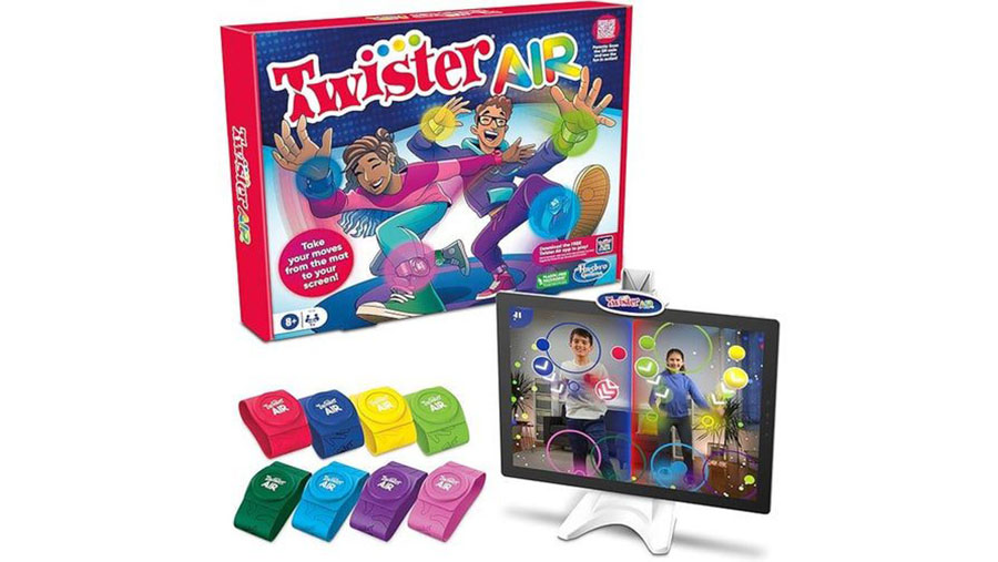 Hasbro Twister Air with wristbands and device stand for any smartphone or tablet
