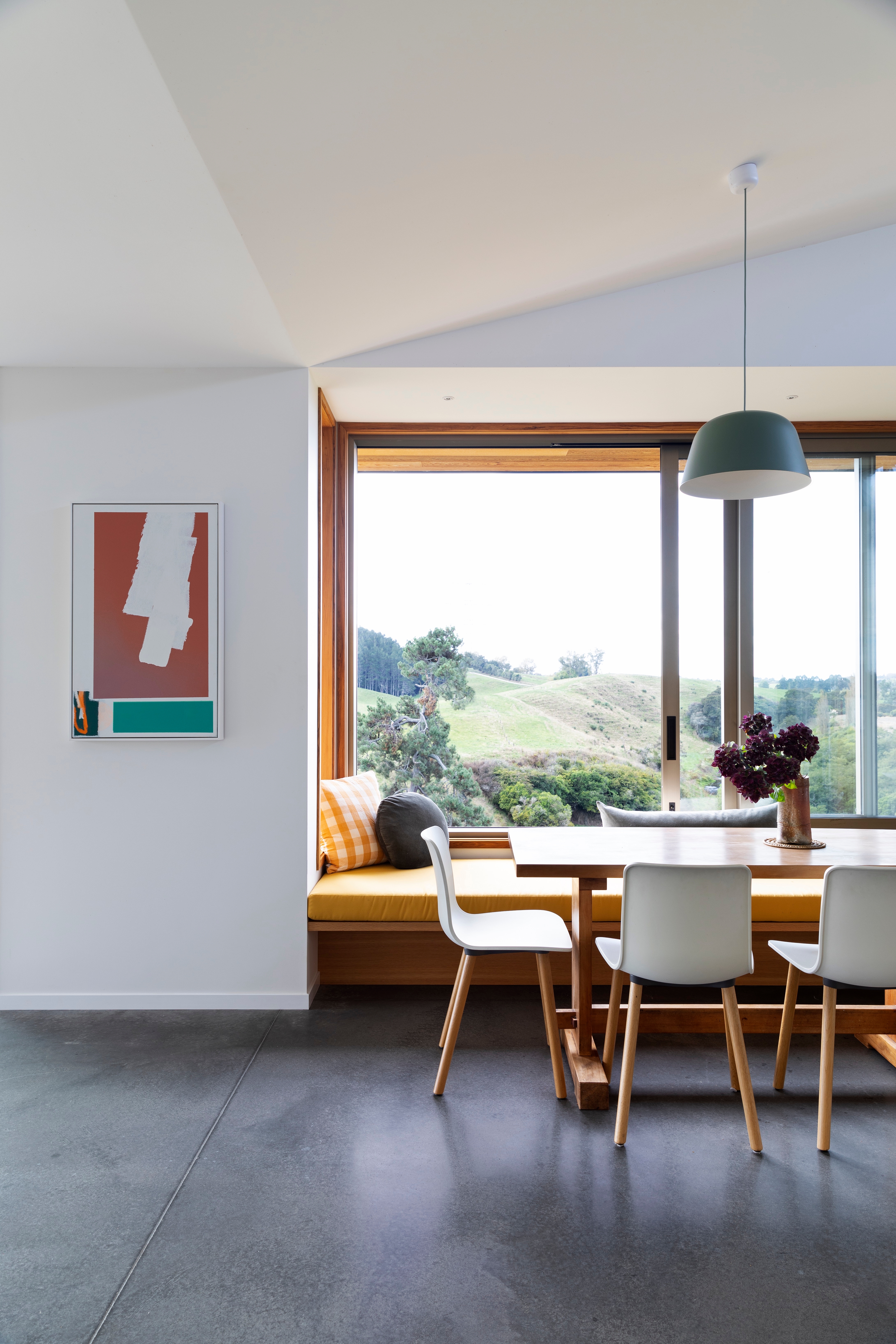 Float by Ed Bats beautifies the dining space.