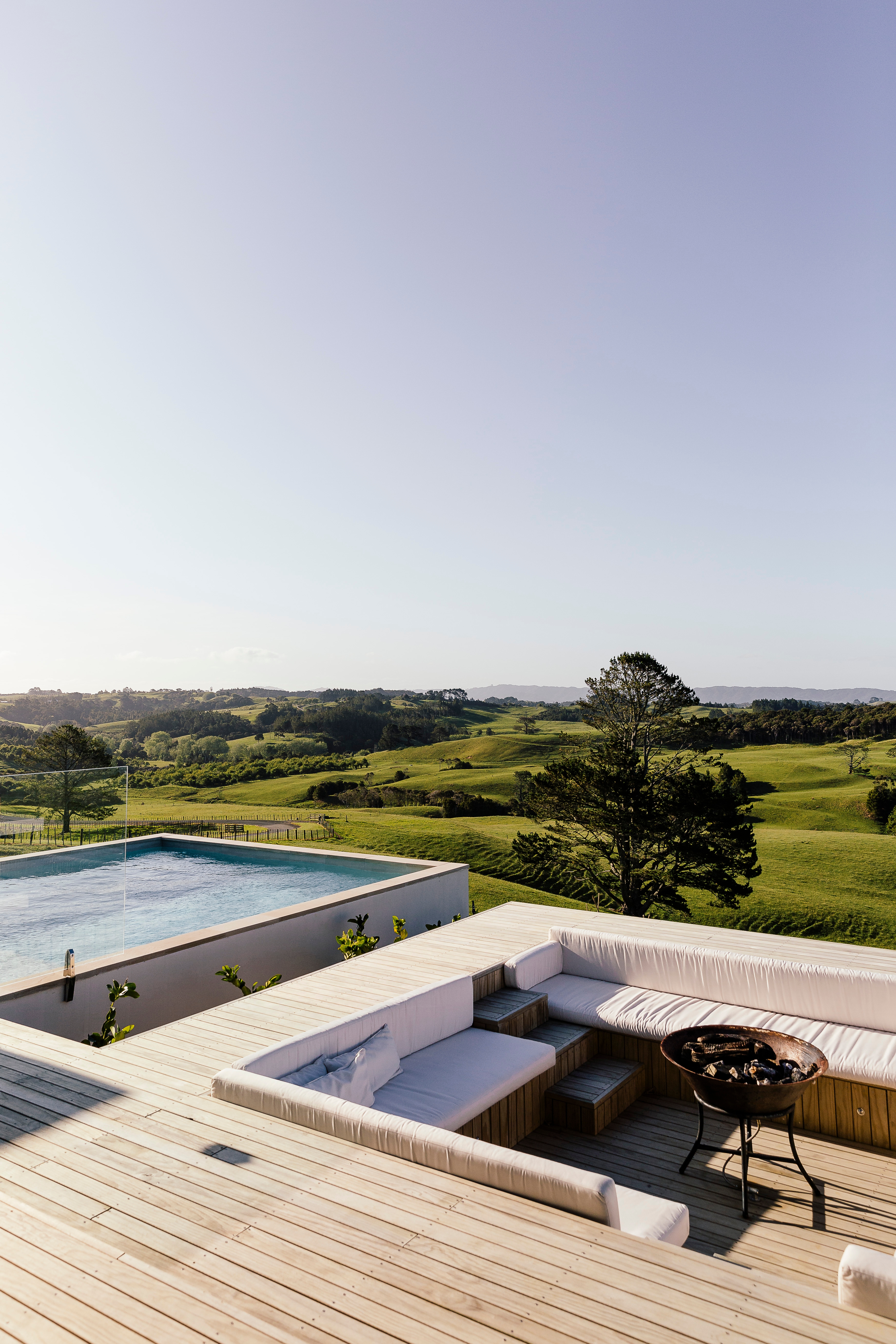 The pool area of the Te Arai Farm Estate.