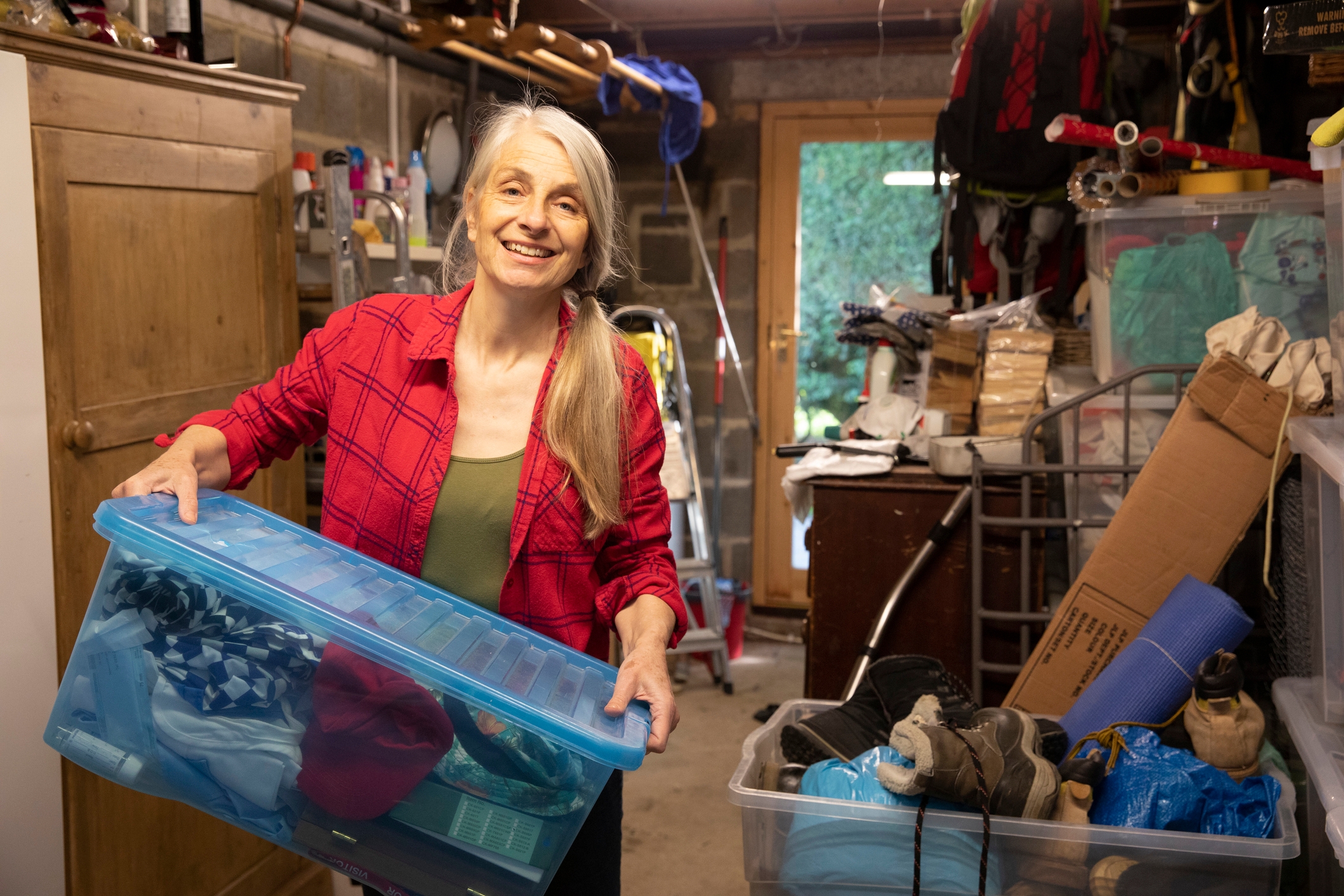 Mum cleaning and decluttering her home