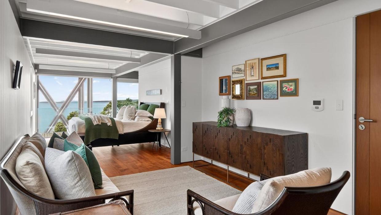 One of the four bedrooms in the home.