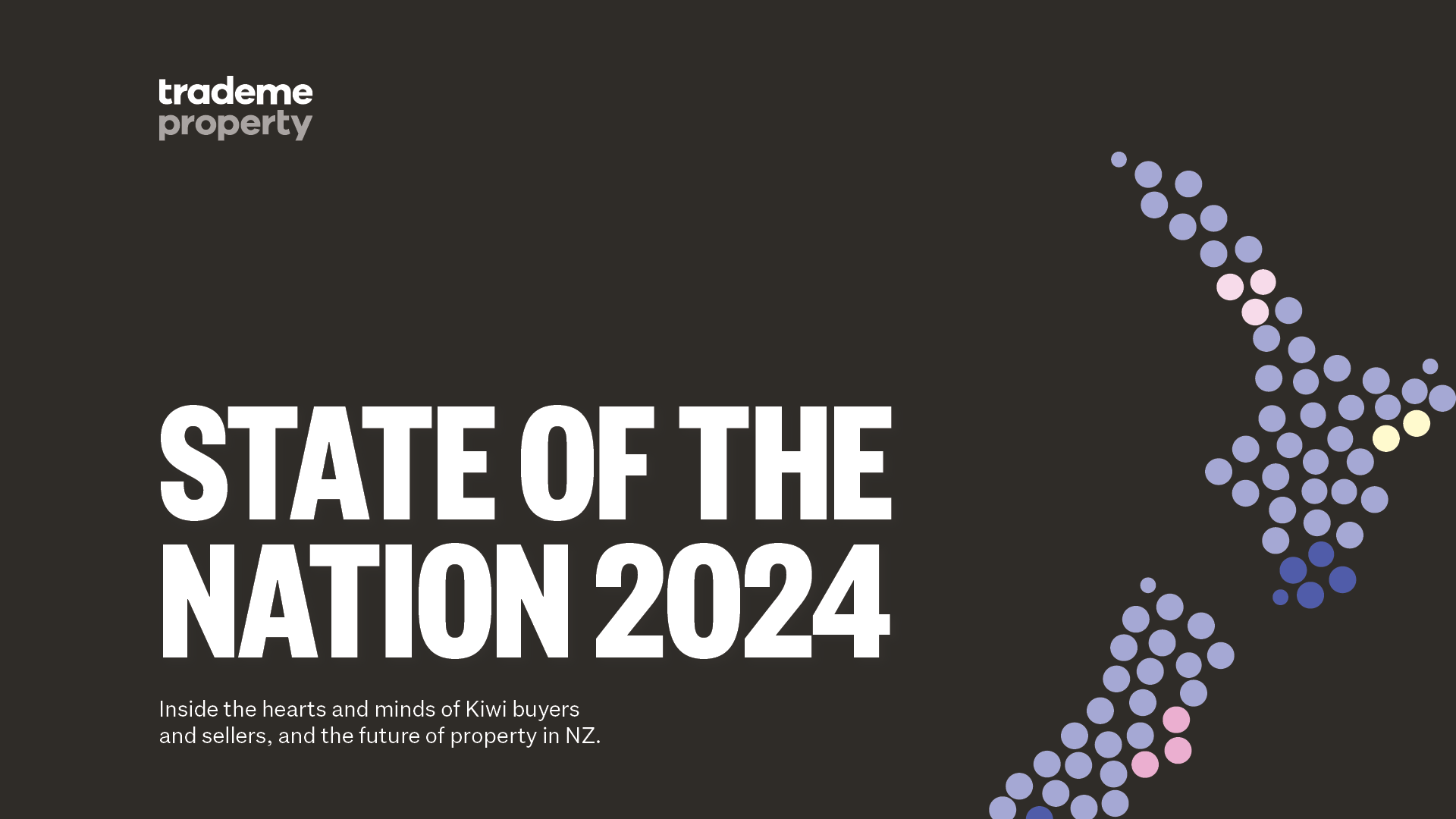 State of the Nation 2024 with dot illustration of Aotearoa
