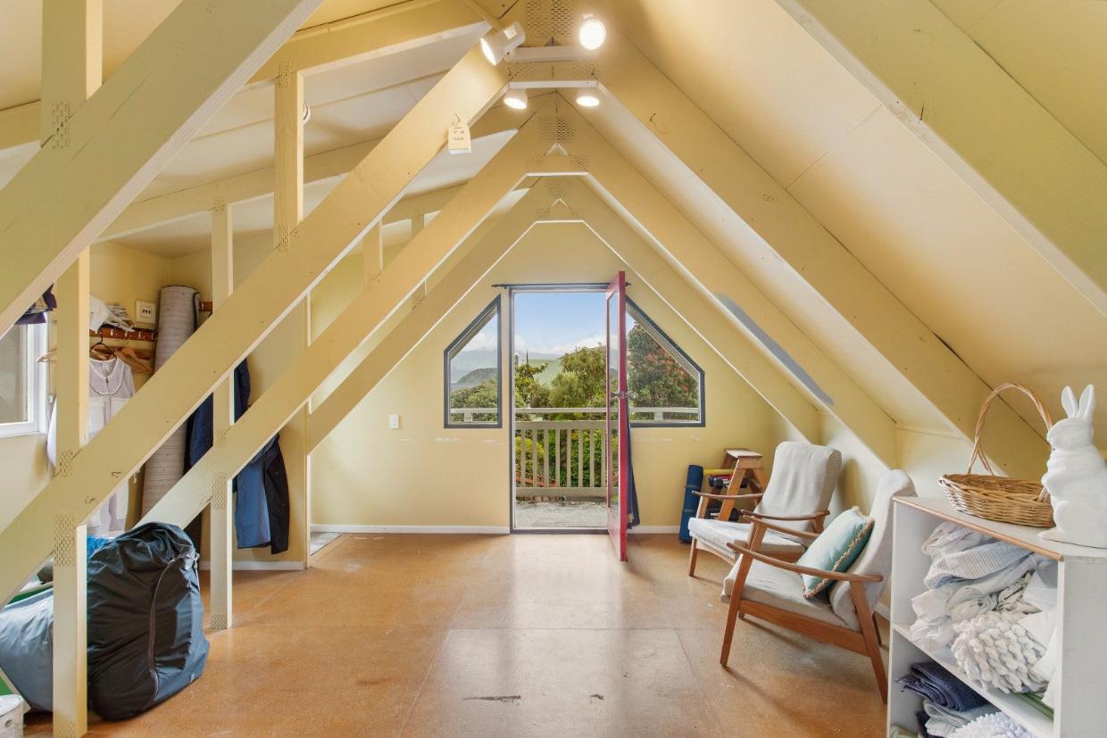 The large loft space above the garage. 