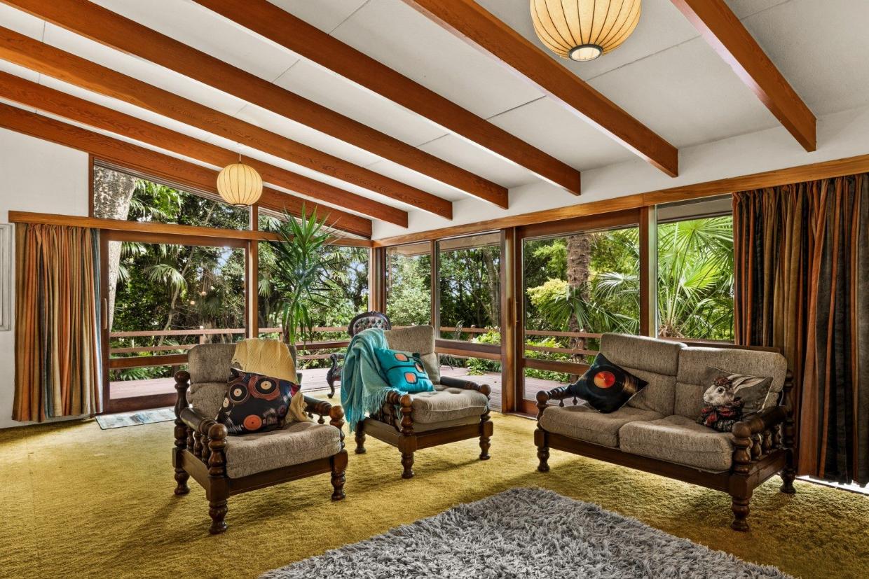 Mid- century charm is present within the home.