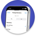booking a courier on a mobile phone