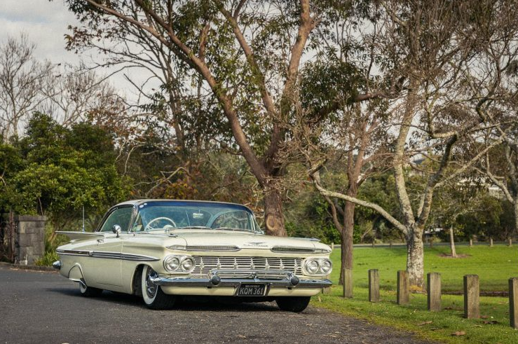 1959 Chevrolet Sport Coupe front view stationary