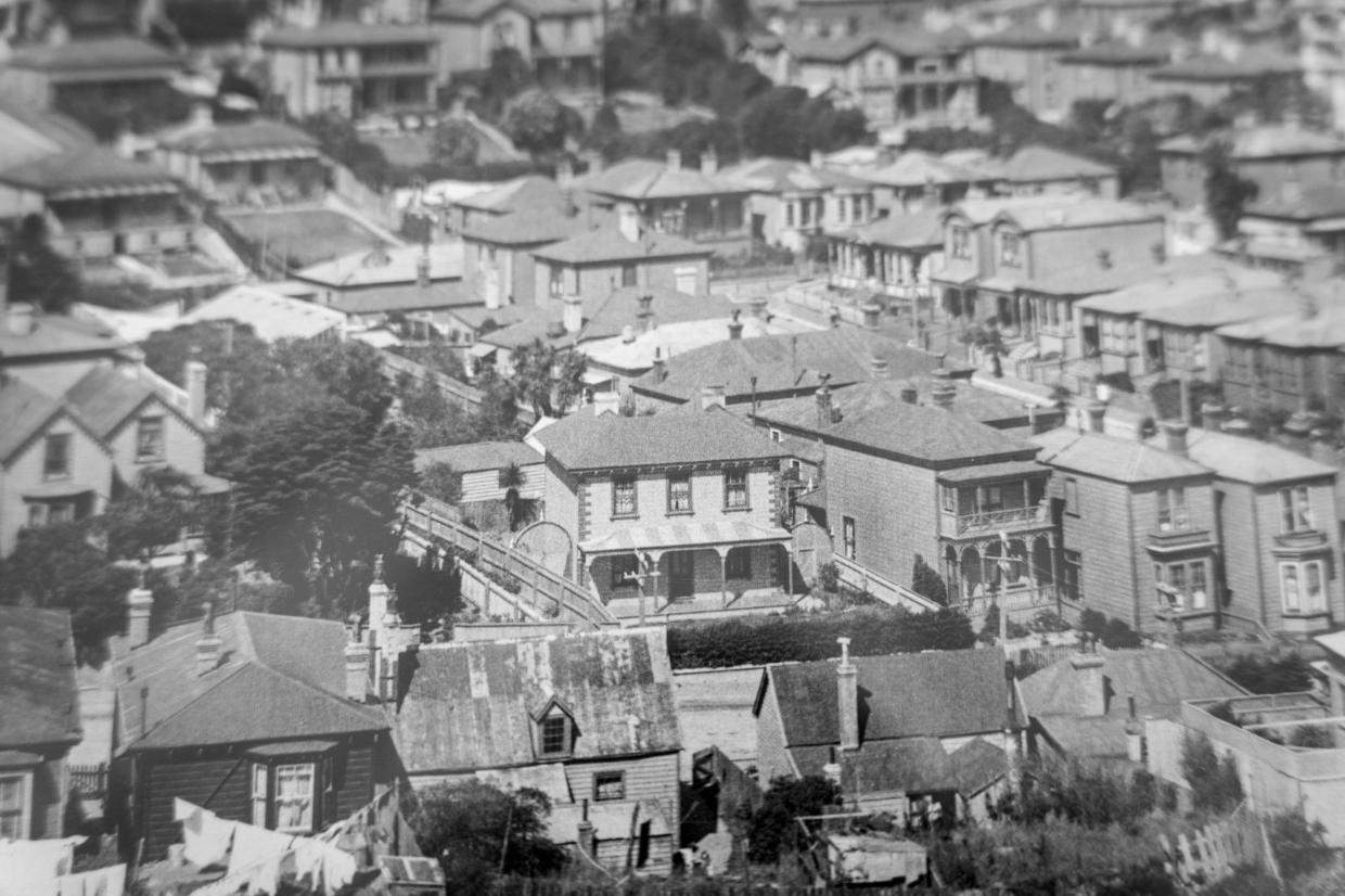 Ancient flashback of the historic house. 