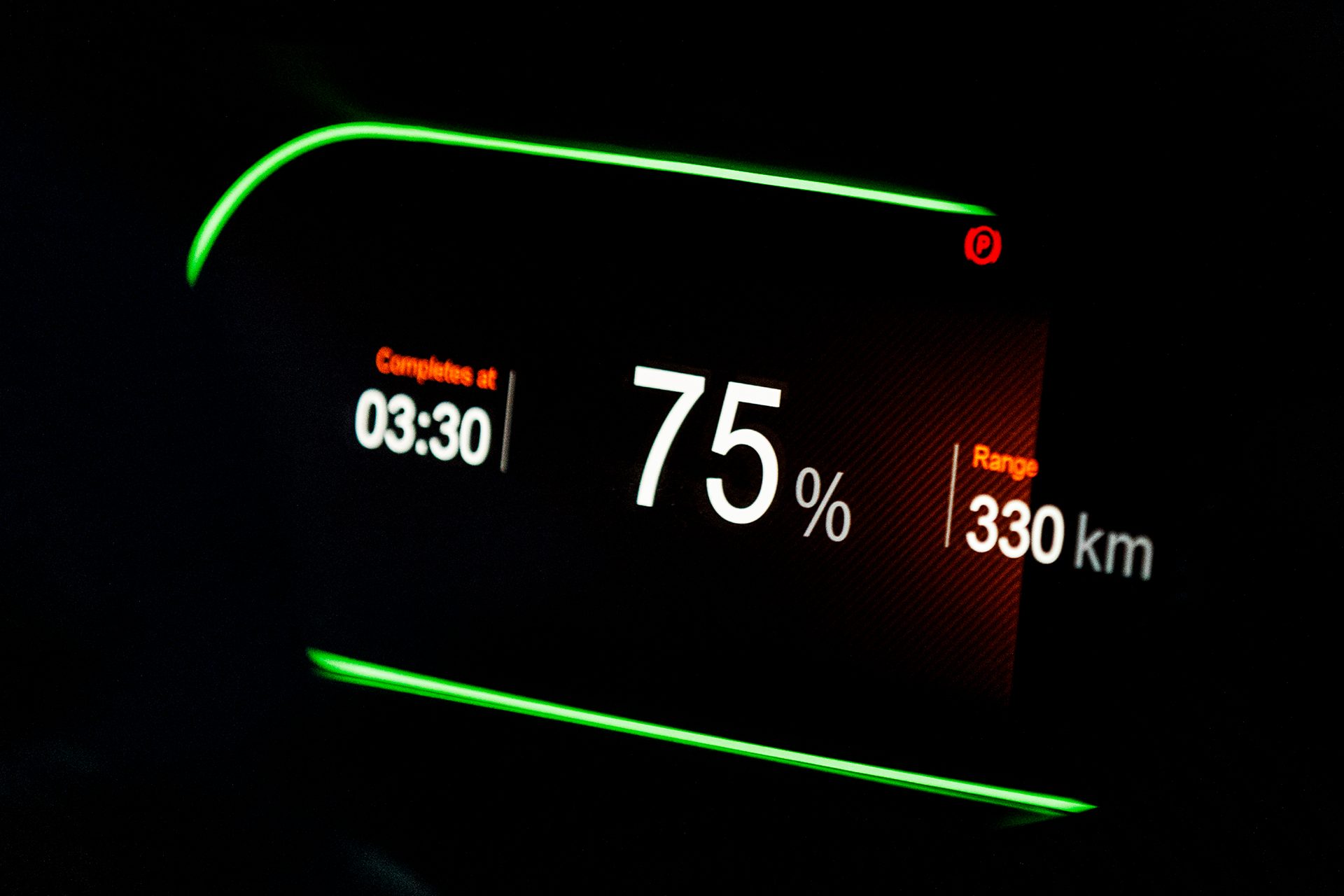 Polestar charging screen