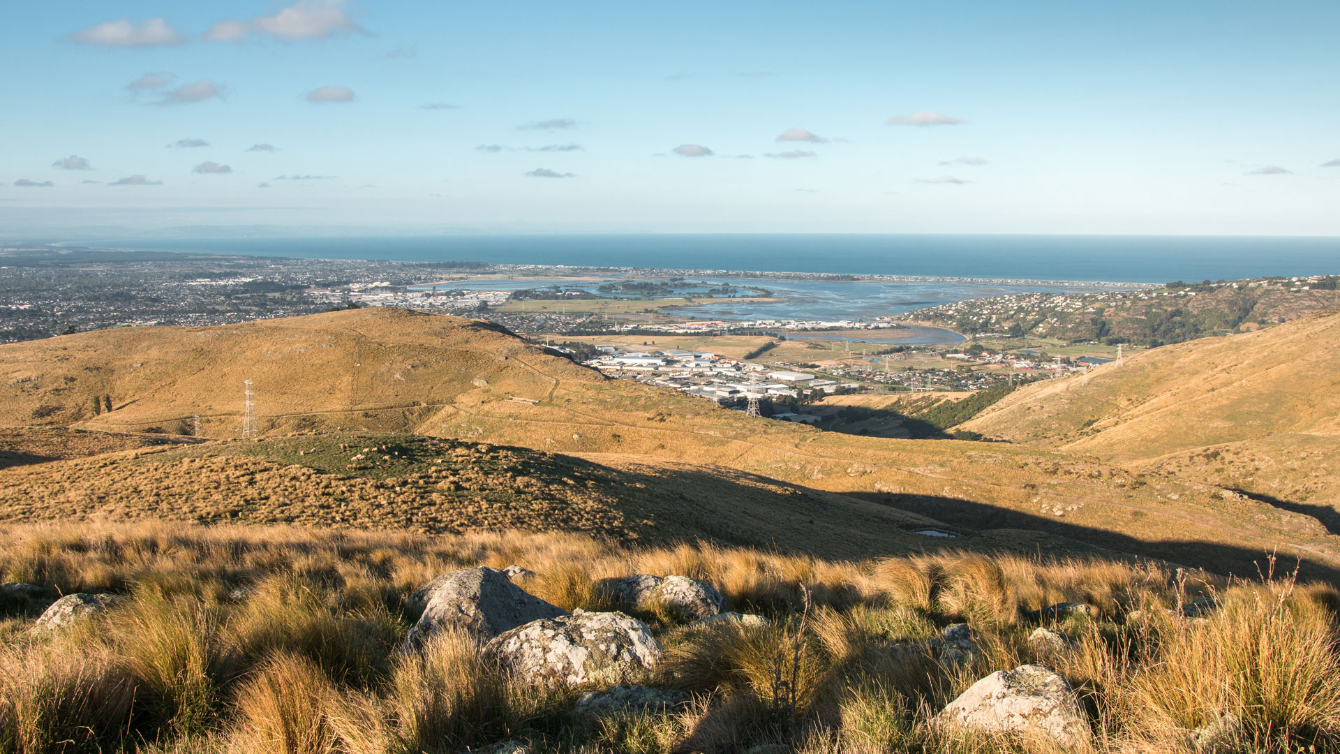 A view of Christchurch out from the Port Hills near Cashmere suburb.