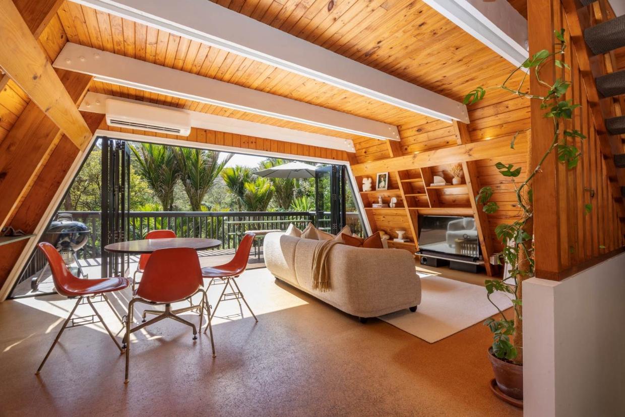 Tropical and spacious living room.