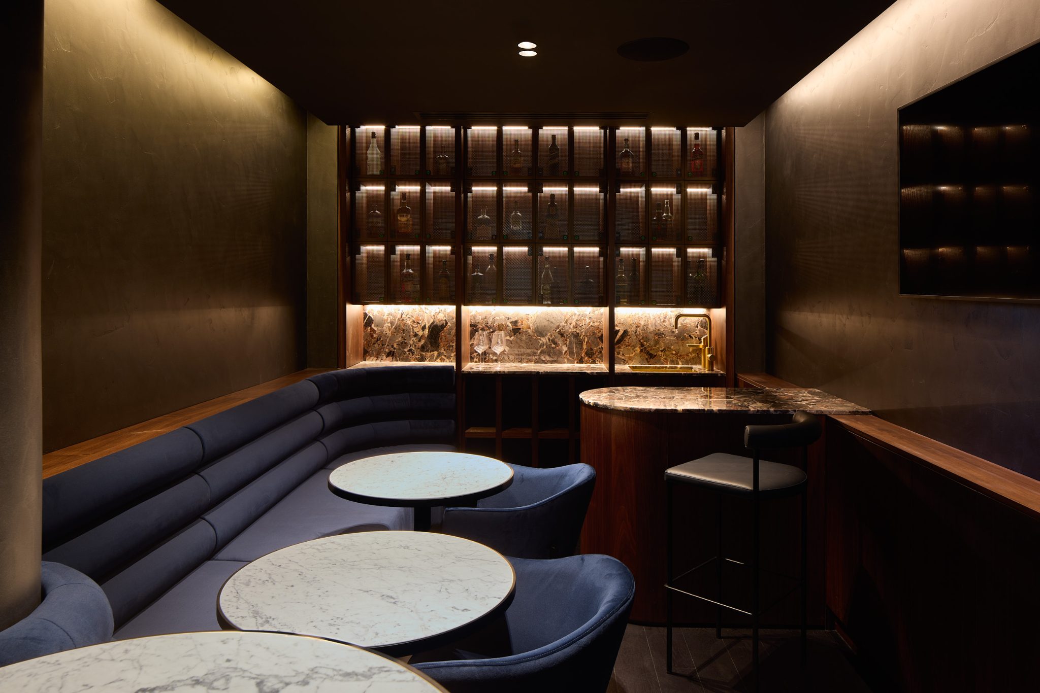 A view of the private residents' speakeasy bar