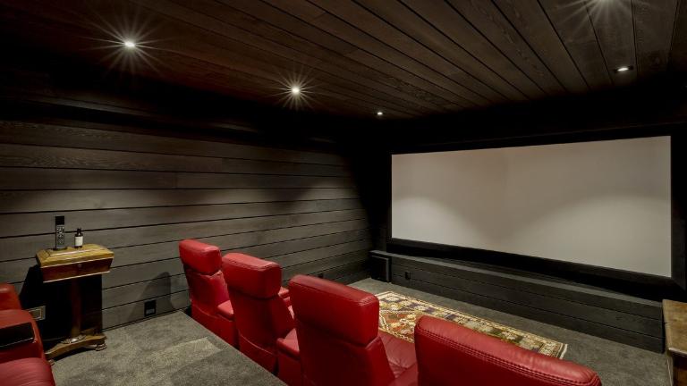 The house includes a home cinema.