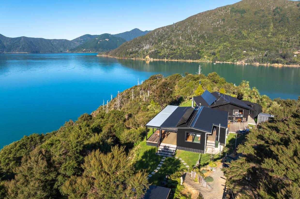 Waterfront views from the property