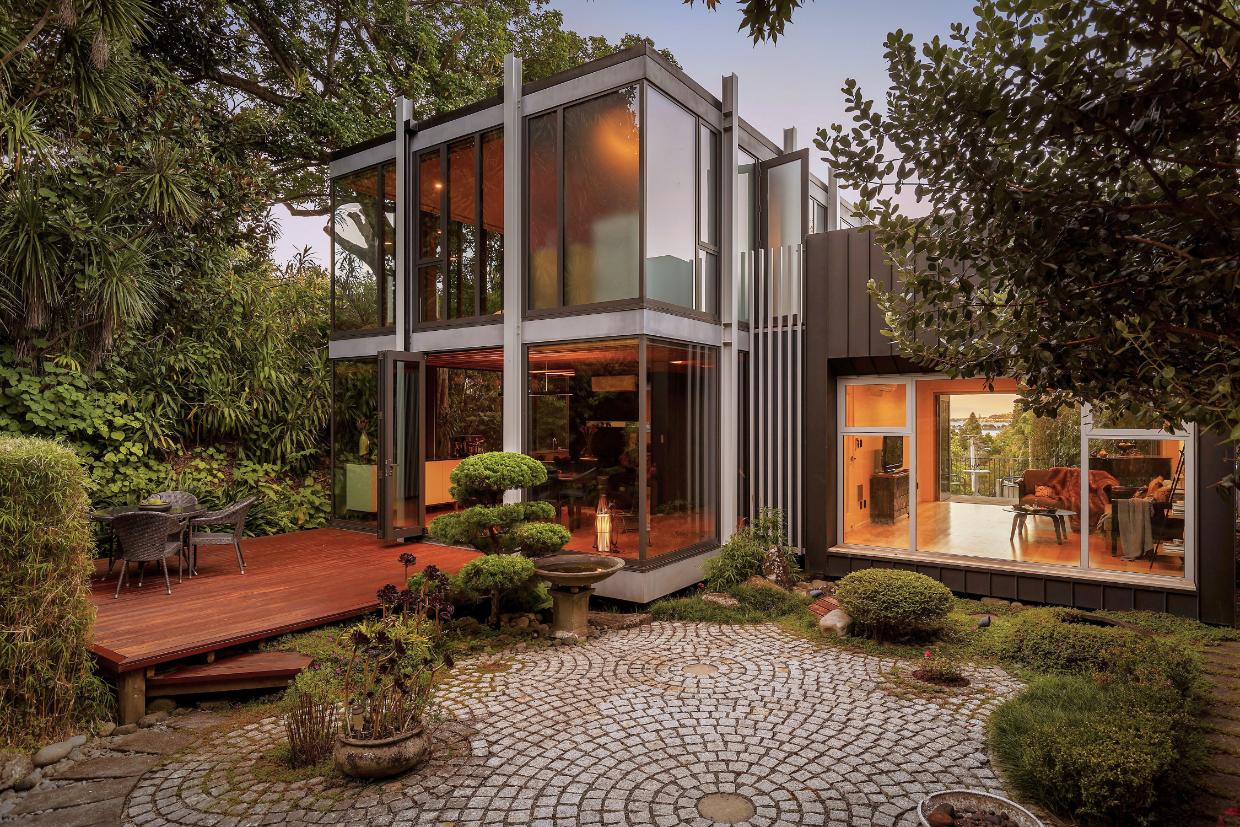 Full view of the modern architecture masterpiece. 