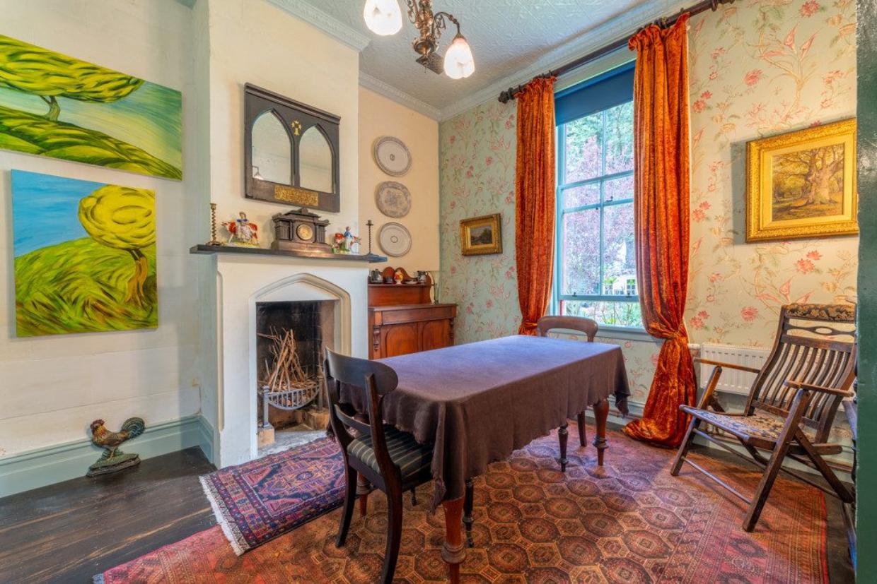 Interior dining room of historical Oamaru cottage