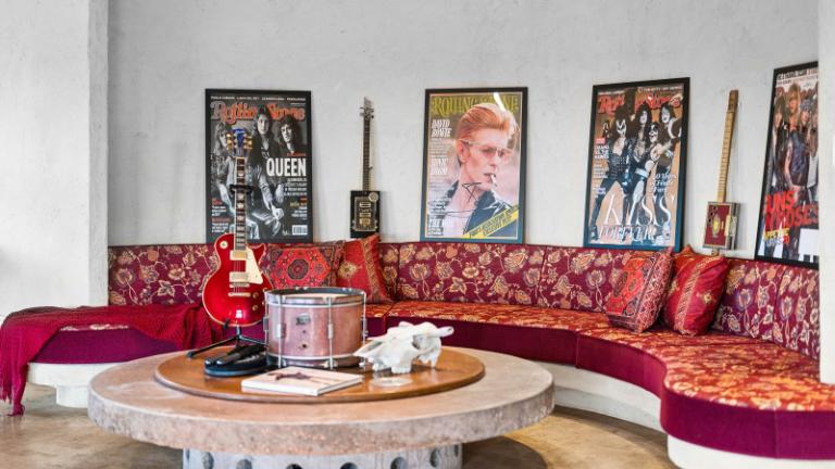 The recording studio has come into its own when friends stay. Photo: Bayleys