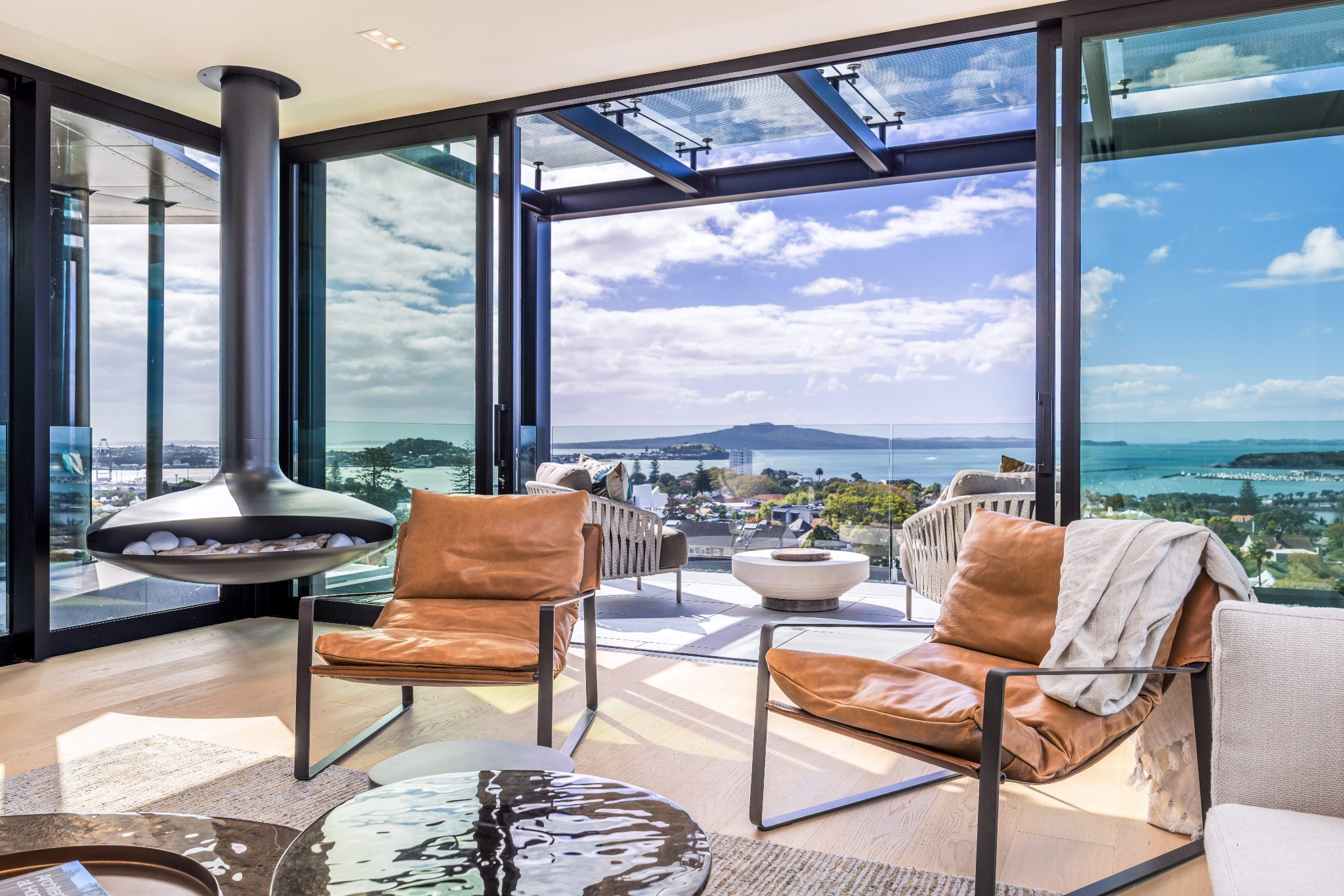 Penthouse views to Rangitoto Island