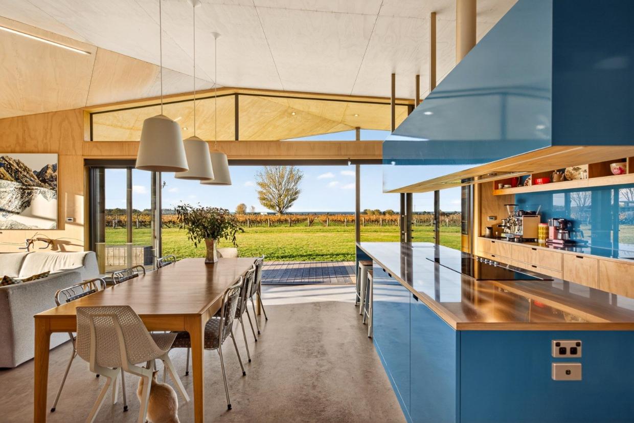 Stunning view from the kitchen through the large glass windows.