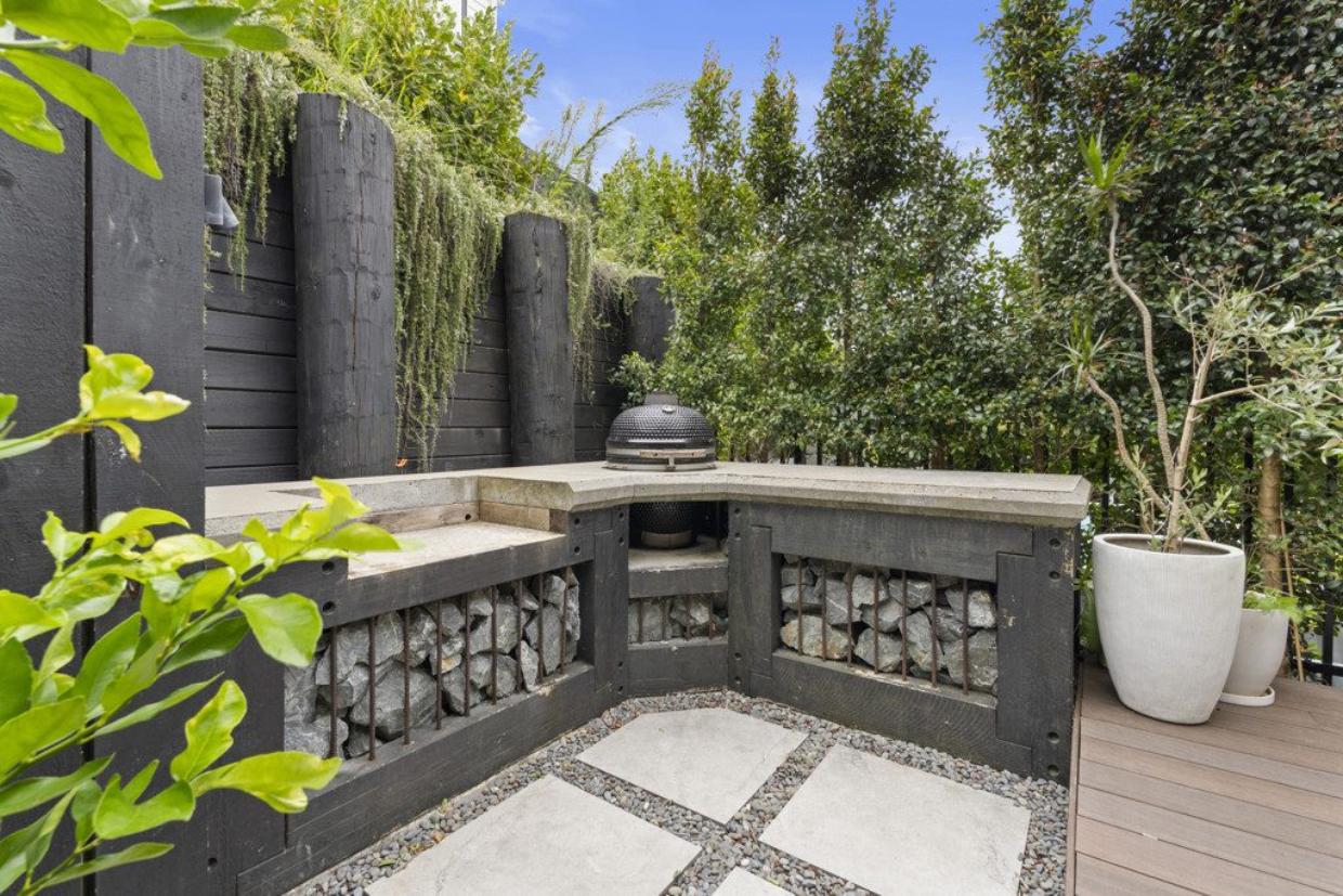 The outdoor barbecue area.