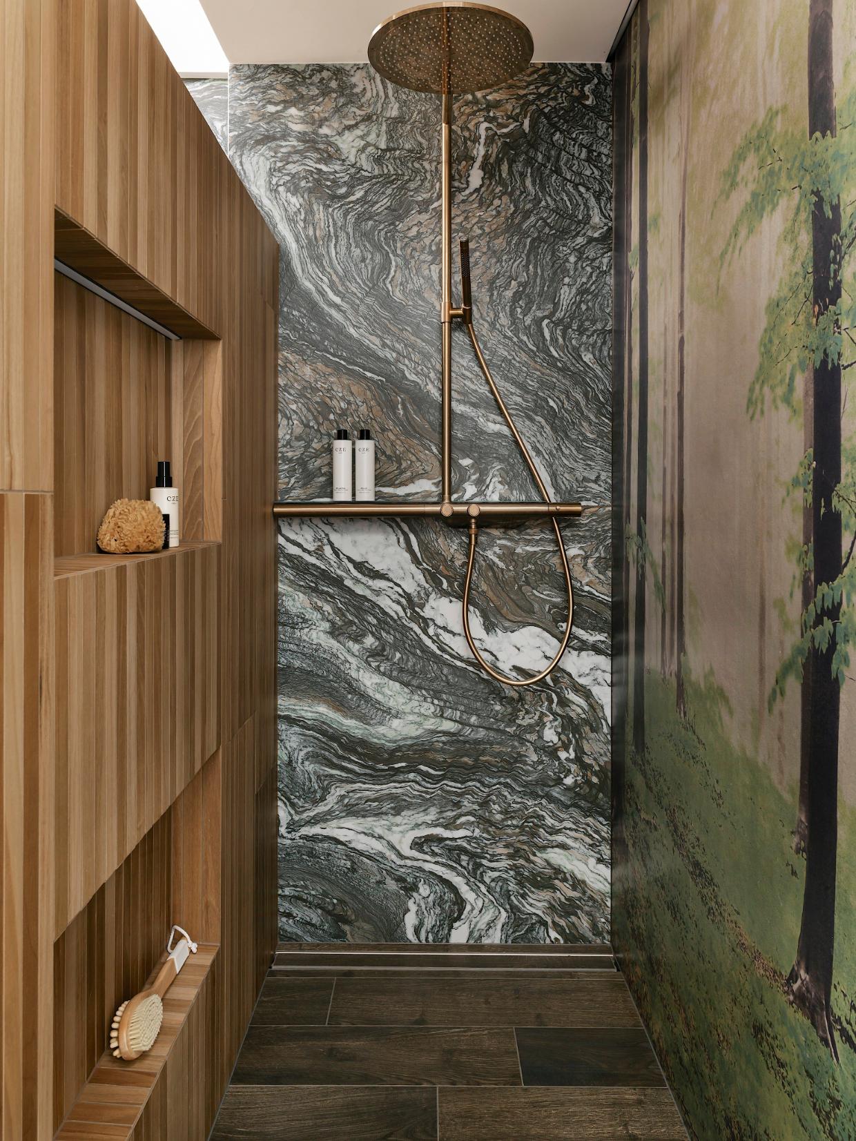 Natural stone shower