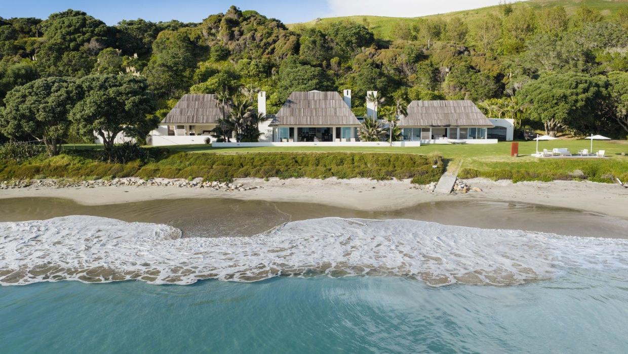 A slice of paradise - it took David and Pamela Nathan 10 years to find the right place to build their dream beach house. That turned out to be a private beachfront block at Mangawhai with riparian rights. Photo: Bayleys