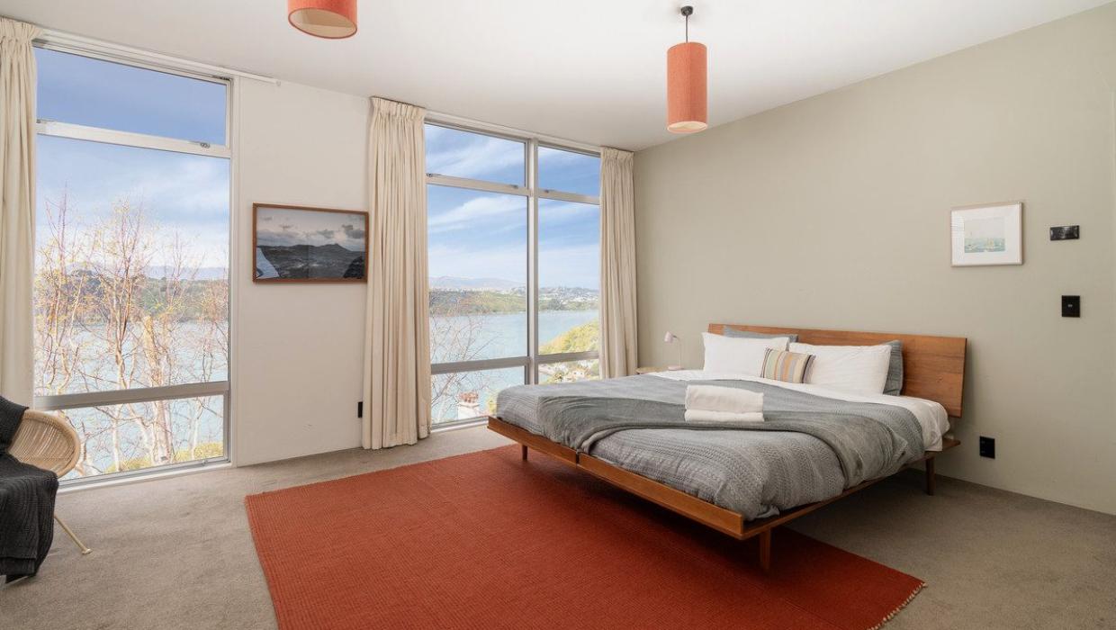 The main bedroom is on the top floor, while the others and the study are on the next two levels down. Photo: Lowe & Co