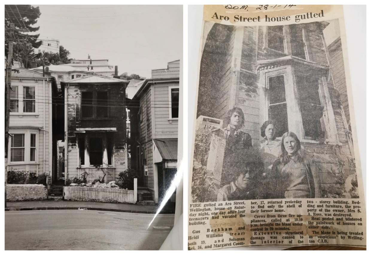 Historic photos of Aro Valley home after a fire 