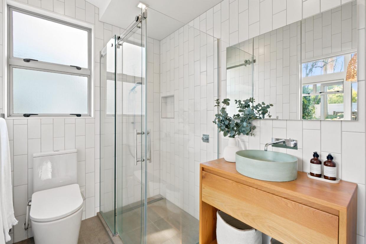 One of the two bathrooms.
