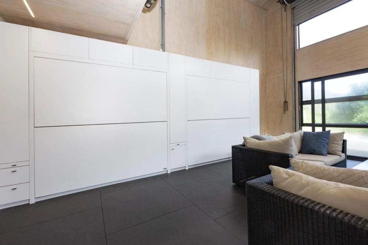 retractable bunk beds in Piha home