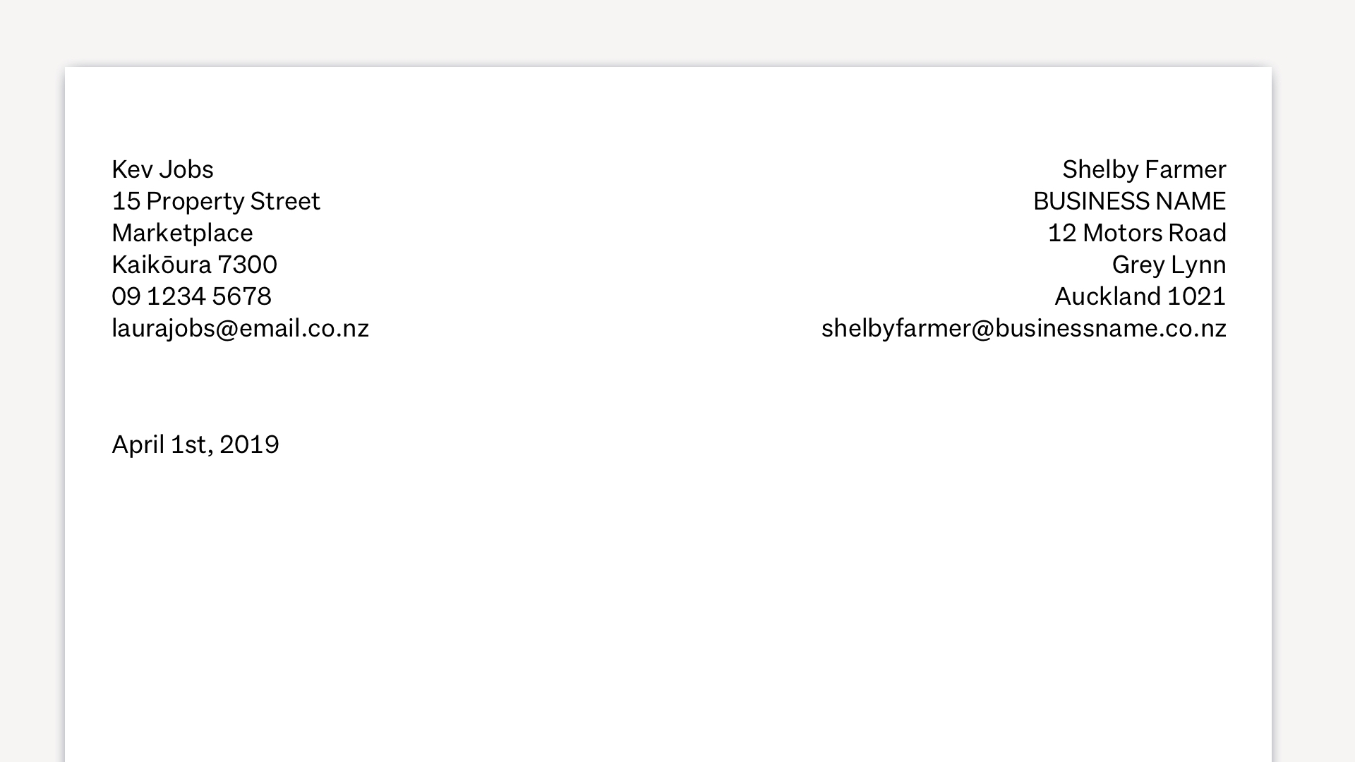 cv cover letter nz