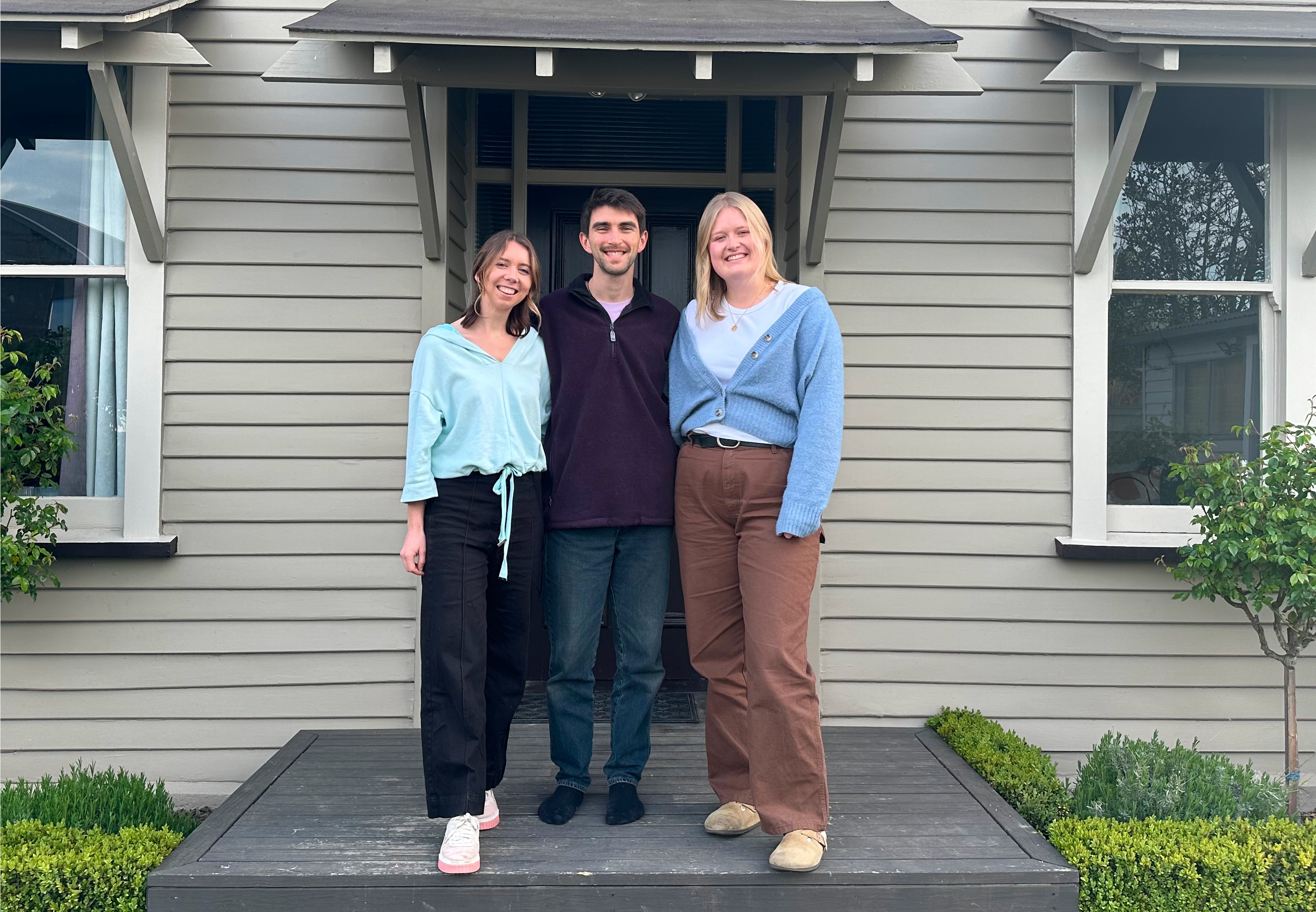 Beth, Reuben and Grace - a married couple and friend from Christchurch looking to buy together.