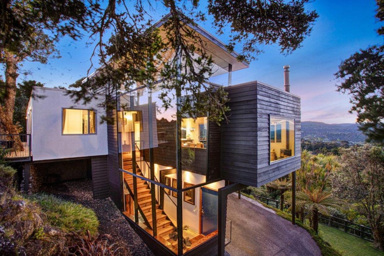 exterior of the house designed by architect Noel Lane.