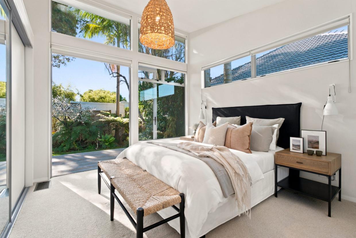 One of the four bedrooms in the home.