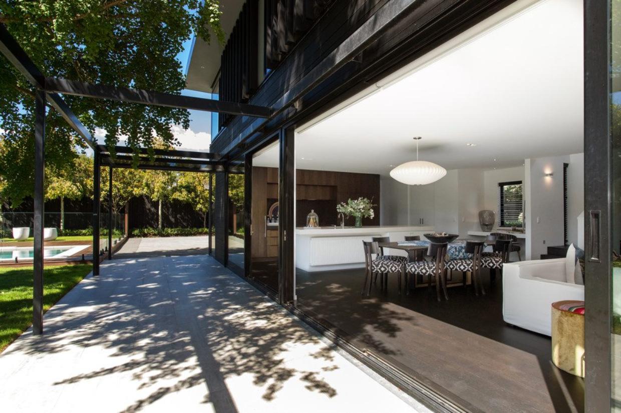 The large doors open out to the garden. 