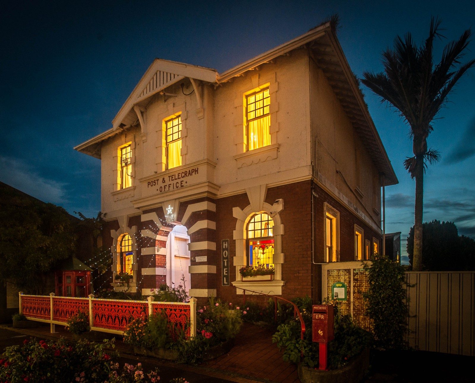 The former Eltham Post Office at night