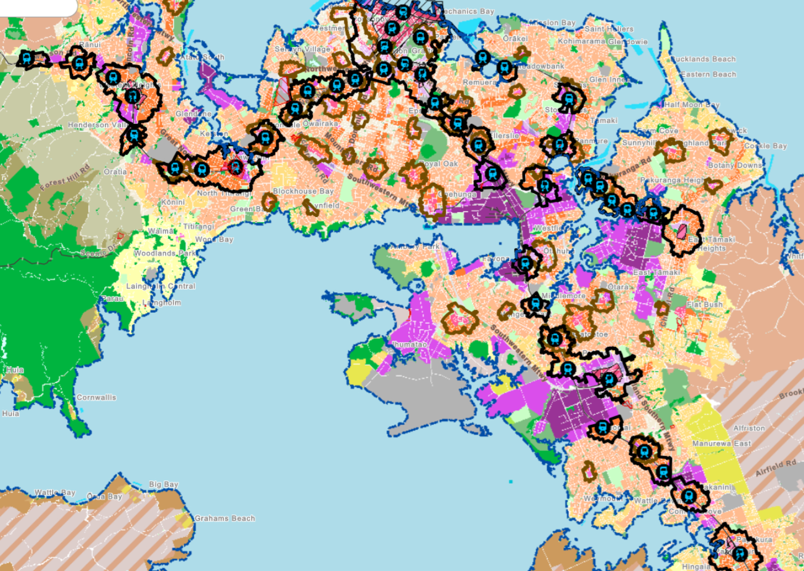 Auckland Council’s Plan Change 120 map viewer screenshot