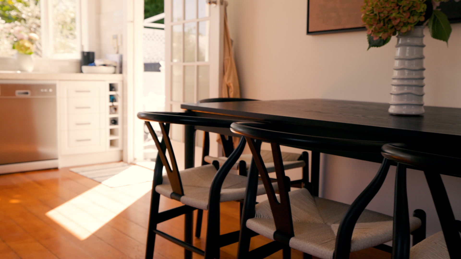 Sunny dining table.