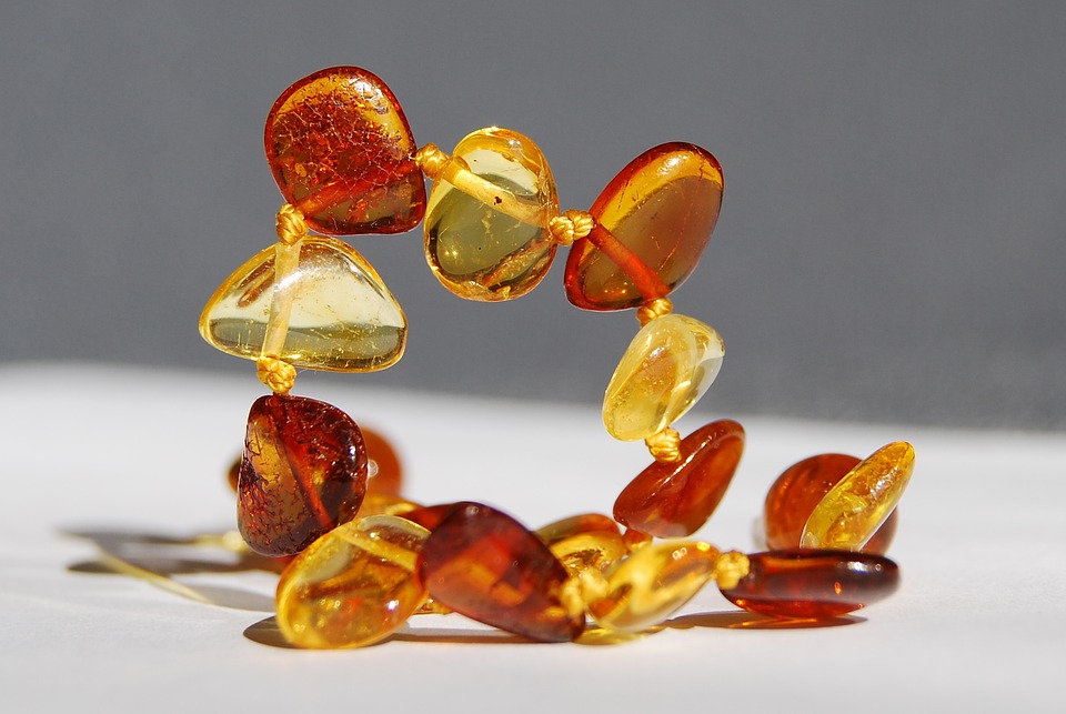 An amber teething necklace